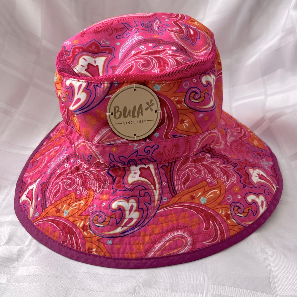 BULA Kids L/XL Pink Paisley Bucket Hat Packable  Breathable Great Sun Protection